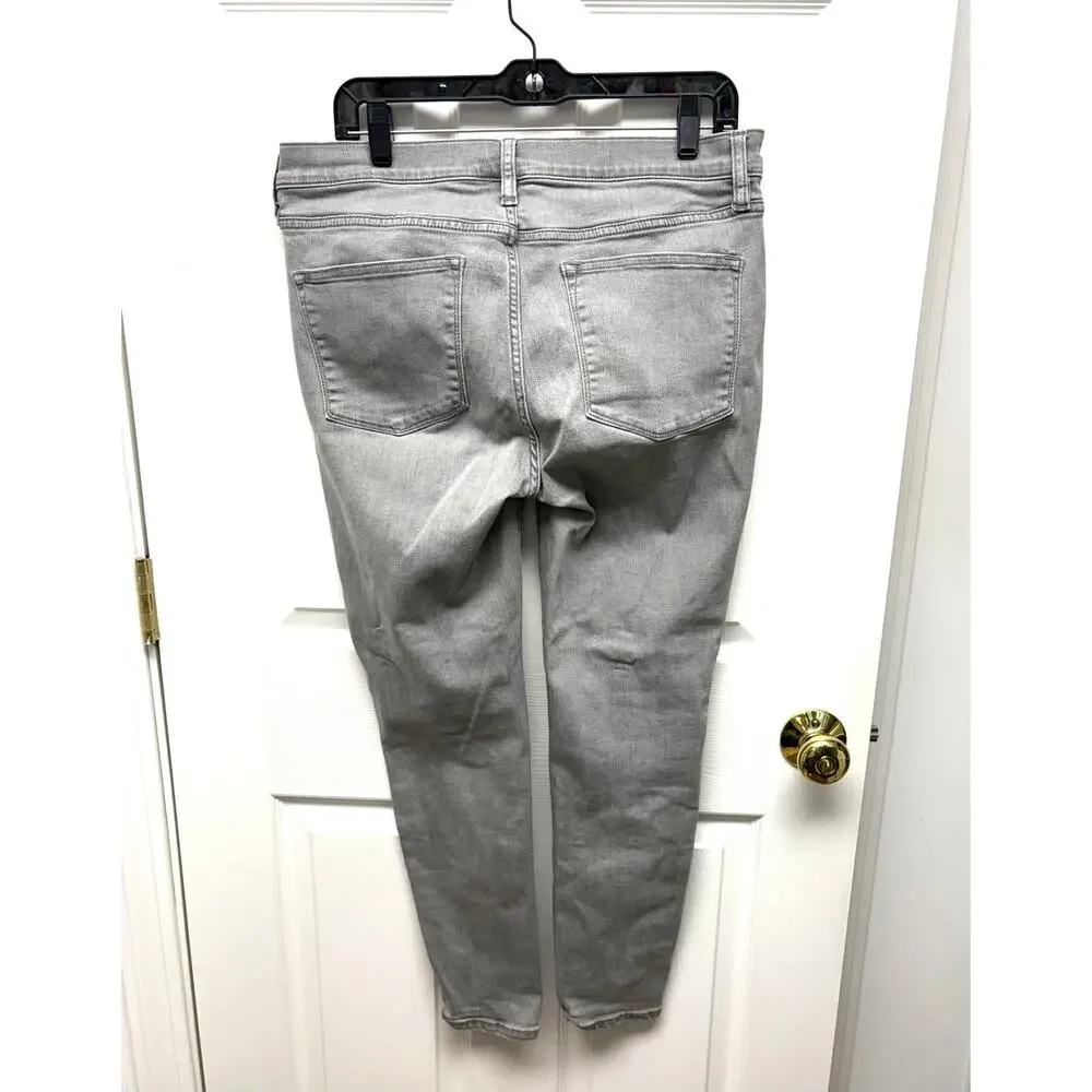 J Crew Mercantile Jeans, Mid Rise, Gray Straight Leg, Women's Size 31